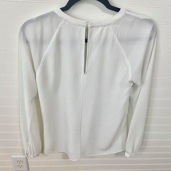 Michael Kors White Crepe Raglan Slit Blouse - Picture 5 of 5